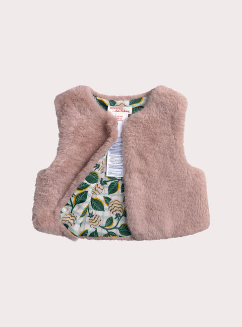 Reversible Pink Faux Fur Gilet