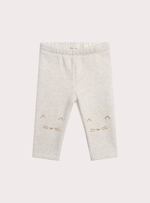 Mottle Beige Fleece Lined Leggings
