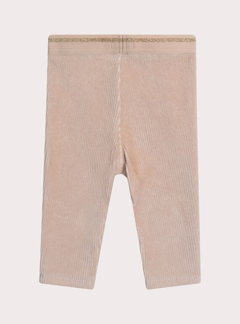 Beige Velour Leggings