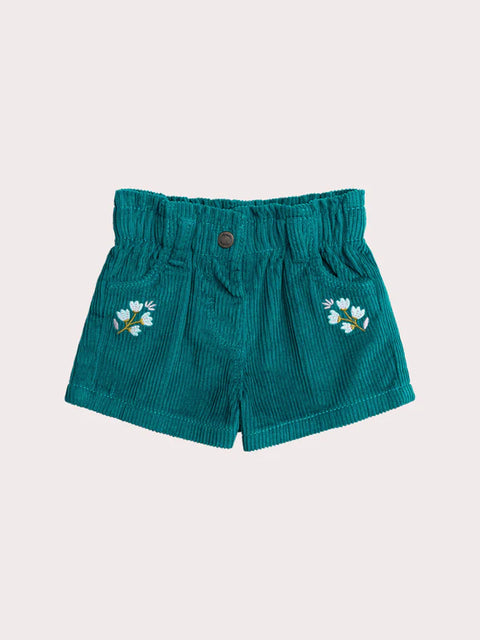 Turquoise Corduroy Shorts