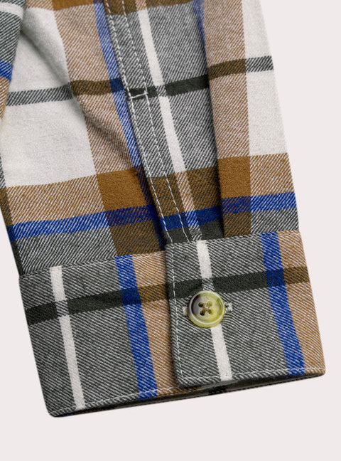 Hooded Green Check Cotton Shirt