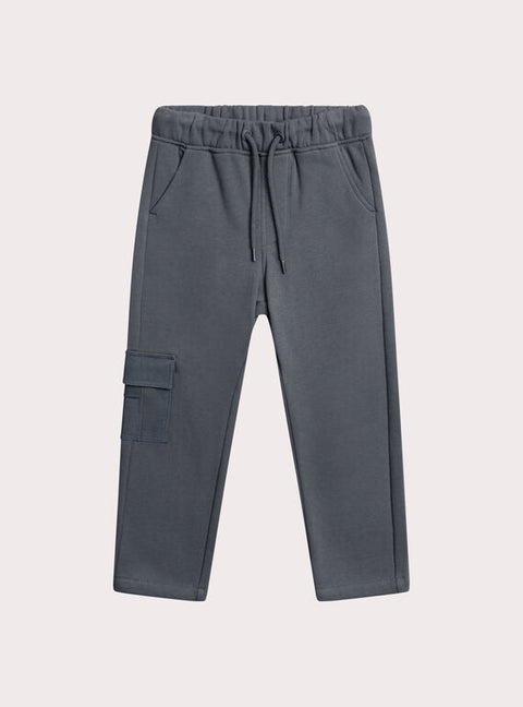 Grey Jersey Cotton Cargo Trousers