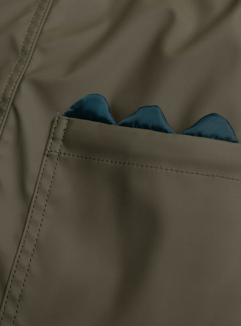 Lined Green Hooded Raincoat