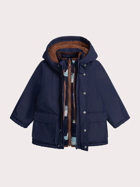 Sherpa Lined Navy 3 In 1 Coat
