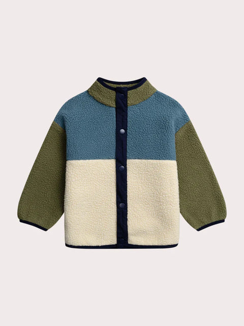 Block Colour Faux Sheepskin Jacket