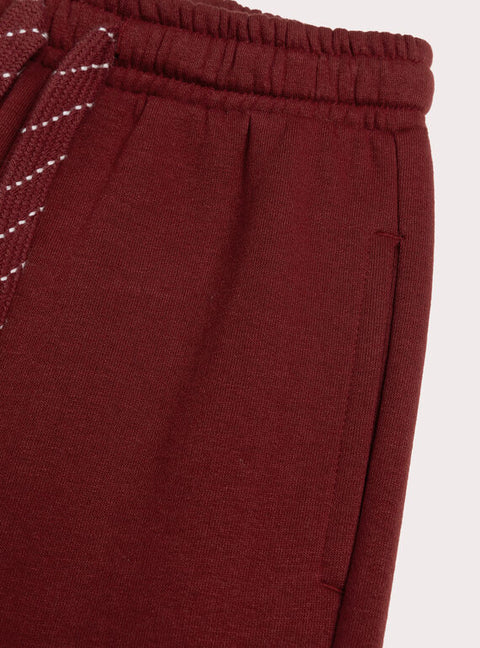 Red Cotton Fleece Joggers