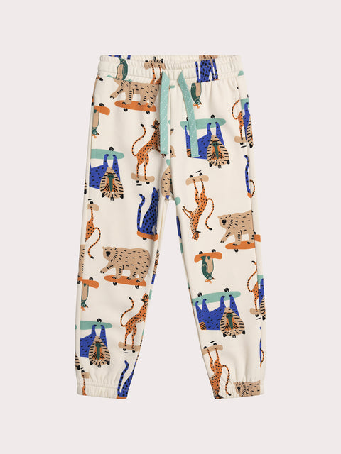 Dinosaur Print Cotton Fleece joggers