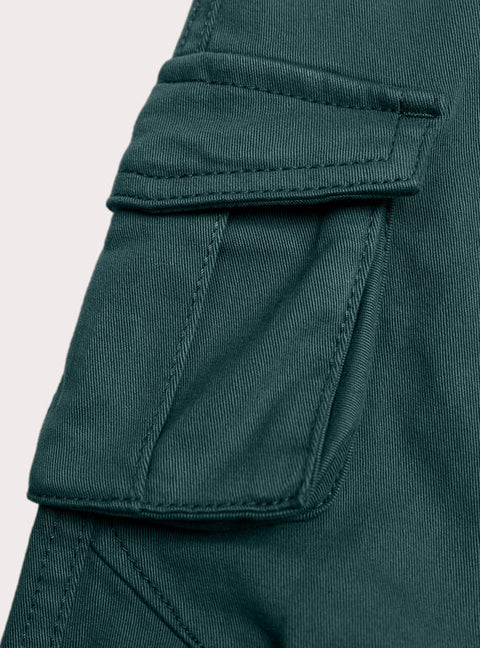 Green Cotton Twill Cargo Pants