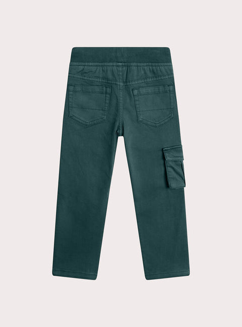 Green Cotton Twill Cargo Pants
