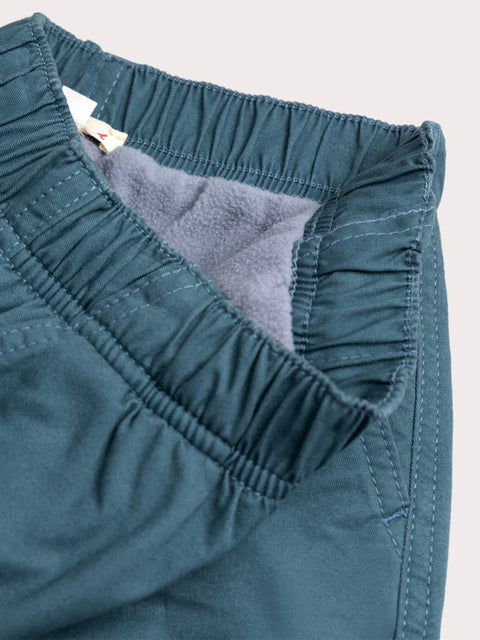 Blue Micropolar Lined Cotton Trousers