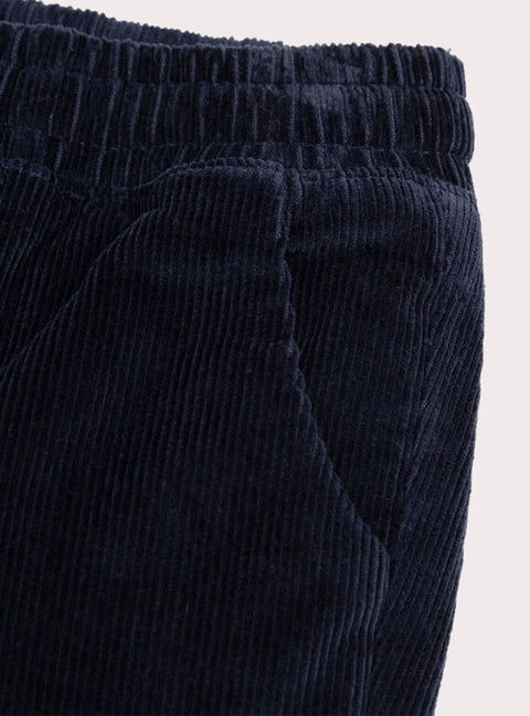 Navy Elasticated Waistband Corduroy Trousers