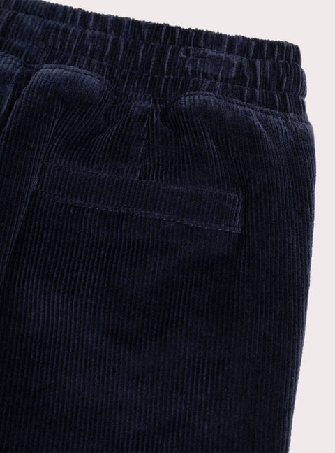 Navy Elasticated Waistband Corduroy Trousers