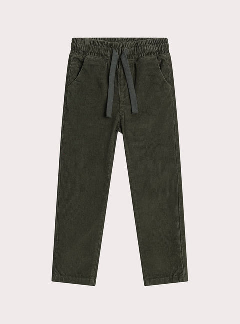 Green Elasticated Waist Corduroy Trousers