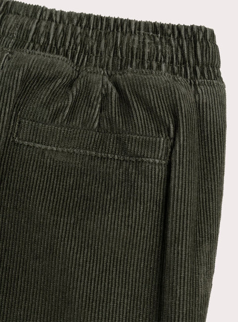 Green Elasticated Waist Corduroy Trousers