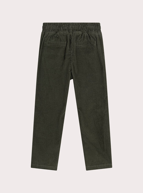 Green Elasticated Waist Corduroy Trousers