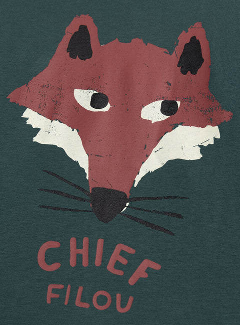 Green Fox Animation Cotton T-shirt
