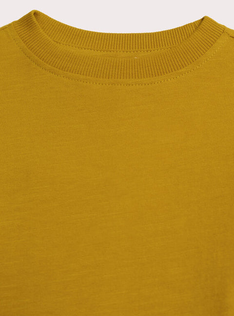 Yellow Long Sleeve Cotton T-shirt