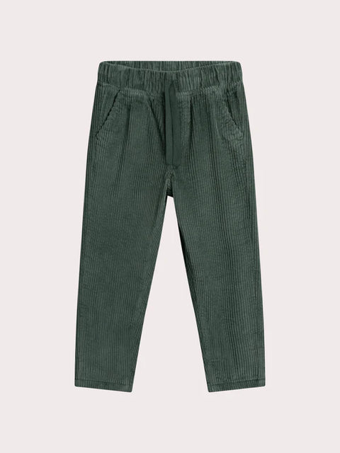 Green Elasticated Waist Corduroy Trousers