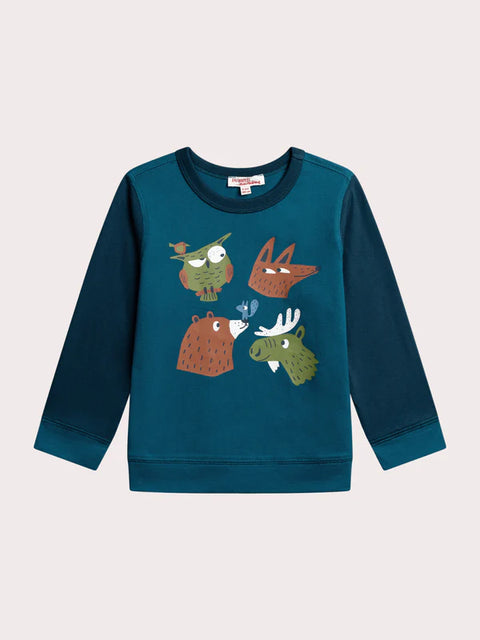 Blue Forest Animal Animation Cotton T-shirt