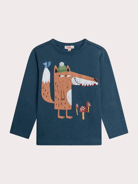 Blue Fox Animation Cotton T-shirt