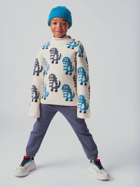 Beige Monster Pattern Jumper