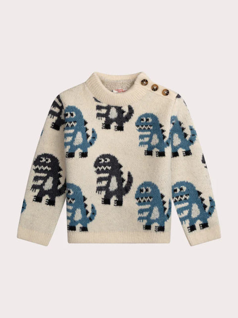 Beige Monster Pattern Jumper
