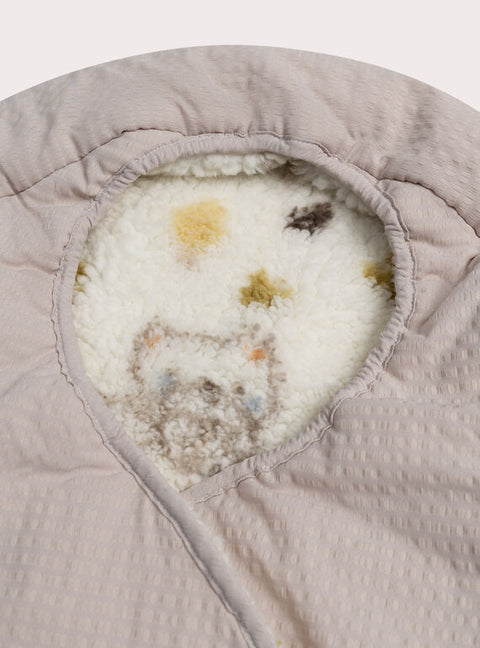 Beige Sherpa Lined Car/Buggy Baby Nest