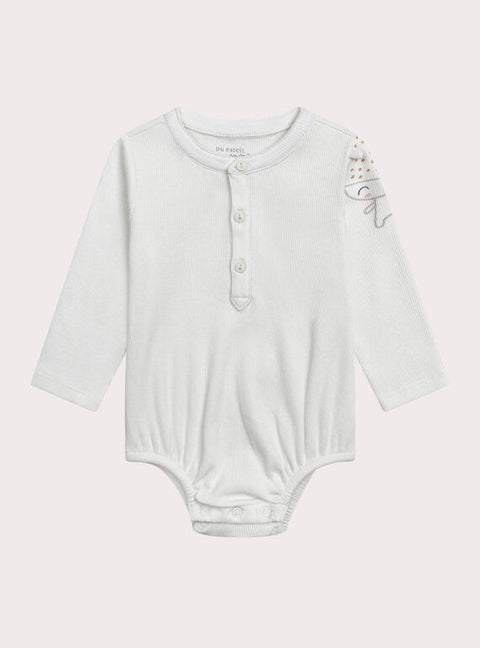 Newborn White Cotton Bodysuit