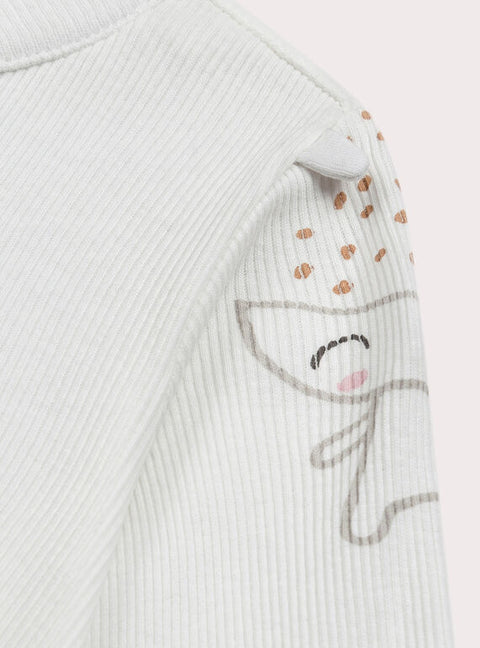 Newborn White Cotton Bodysuit