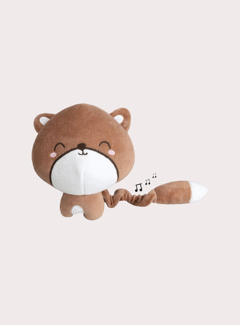 Brown Velour Fox Music Toy