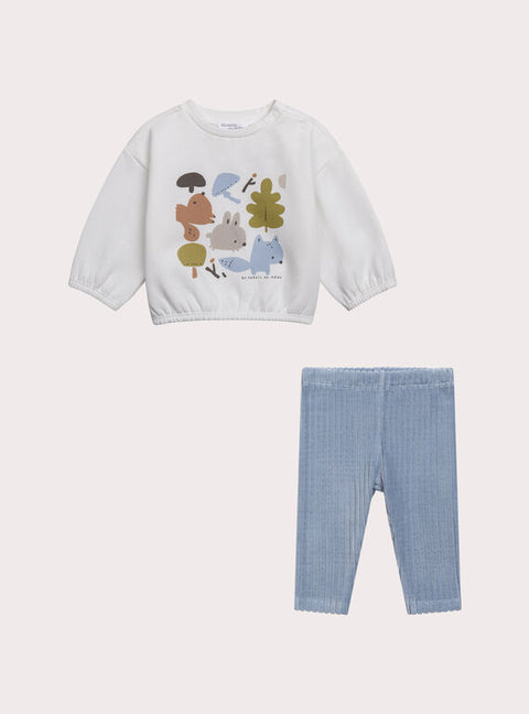 Newborn Printed Sweatshirt With Matching Leggings