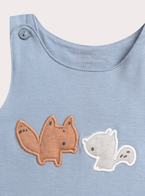 Newborn Blue Cotton Dungarees
