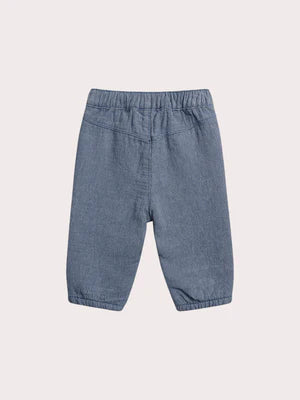 Belted Striped Cotton Trousers