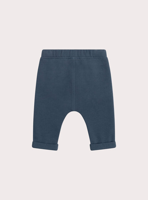 Blue Cotton Pique Trousers