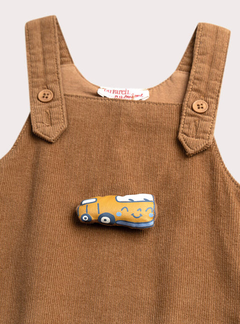 Brown Lined Jumbo Corduroy Dungarees
