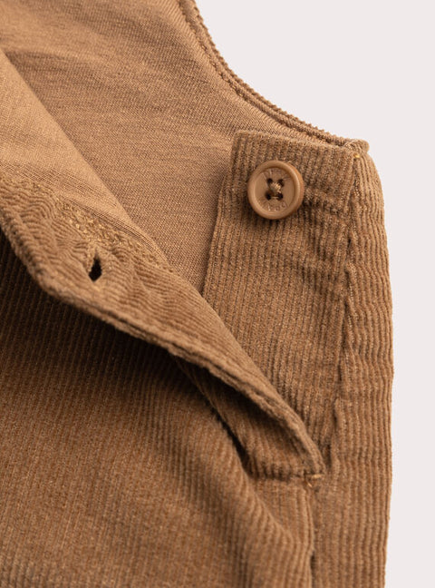 Brown Lined Jumbo Corduroy Dungarees