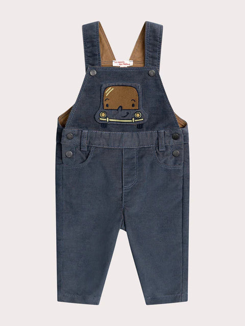 Lined Grey Corduroy Dungarees
