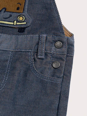 Lined Grey Corduroy Dungarees