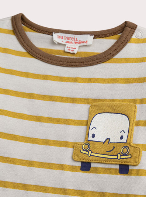 Yellow Stripe Cotton T-shirt