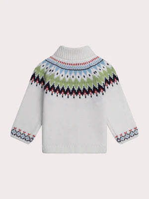 Lined Cream Jacquard Cardigan