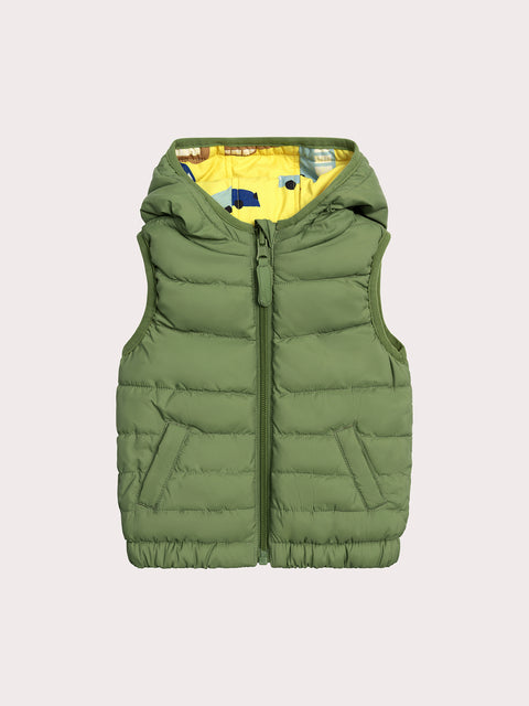 Reversible Car Print Sleeveless Jacket