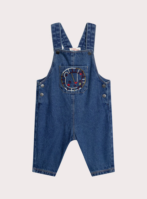 Jersey Lined Blue Denim Dungarees