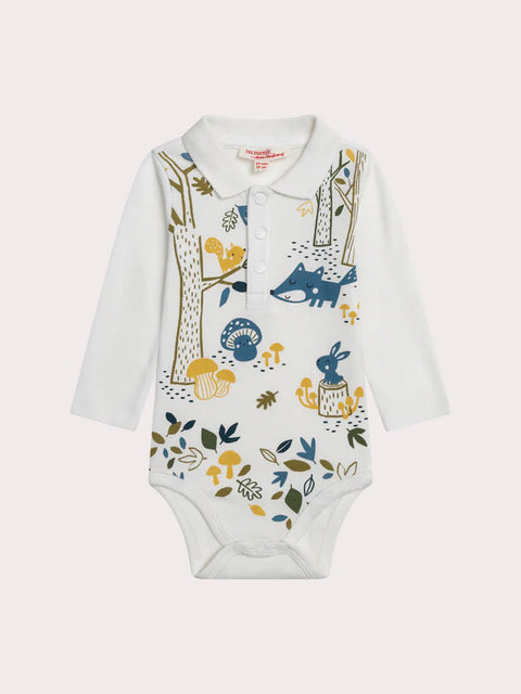 Cream Cotton Animal Print Bodysuit