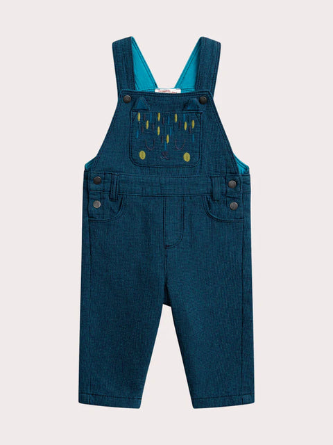 Lined Turquoise Cotton Dungarees