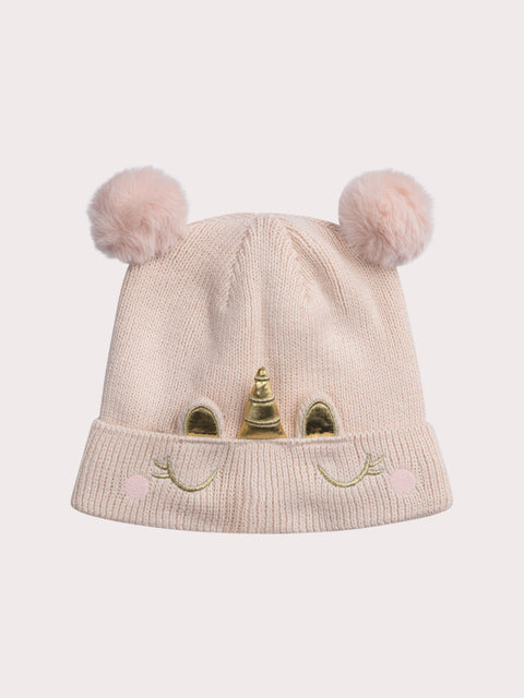 Pink Unicorn Bobble Hat