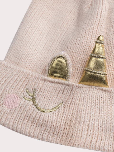 Pink Unicorn Bobble Hat