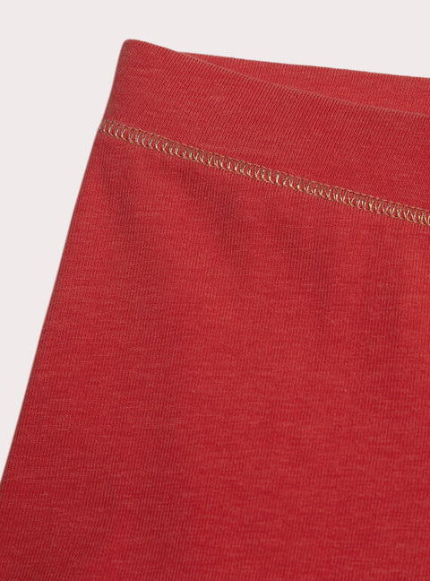 Red Cotton Leggings
