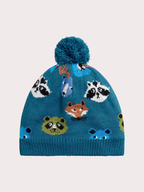 Blue Animal Animation Micropolar Lined Hat