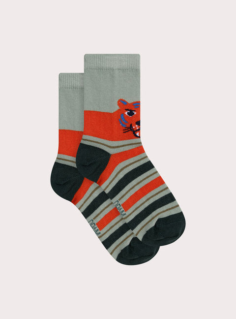 Green Stripe Cotton Rich Socks