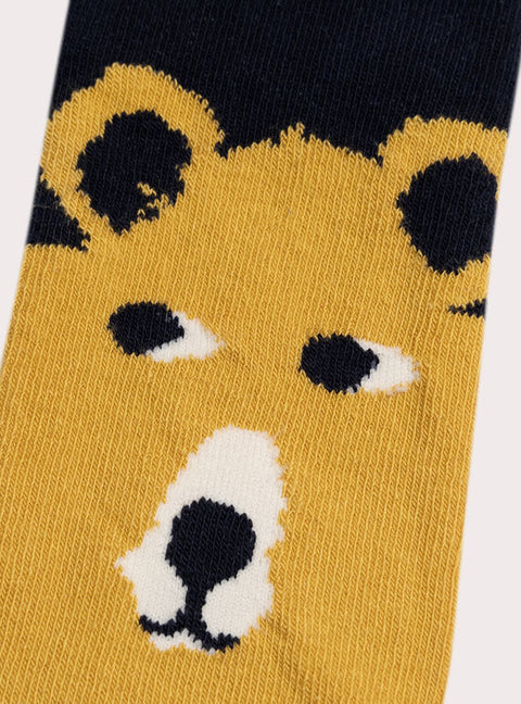 Navy Bear Pattern Cotton Rich Socks